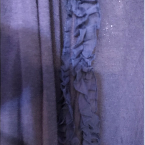 Sweaterworks large royal blue waterfall front no closure sweater sheer detail - Picture 3 of 9